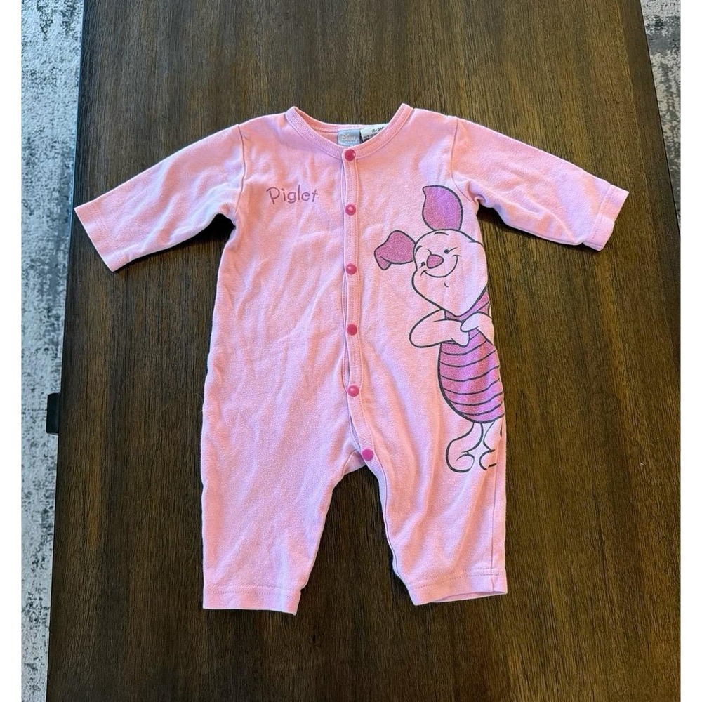 Vintage Disney Pink Piglet Romper 6-9M Winnie the Pooh